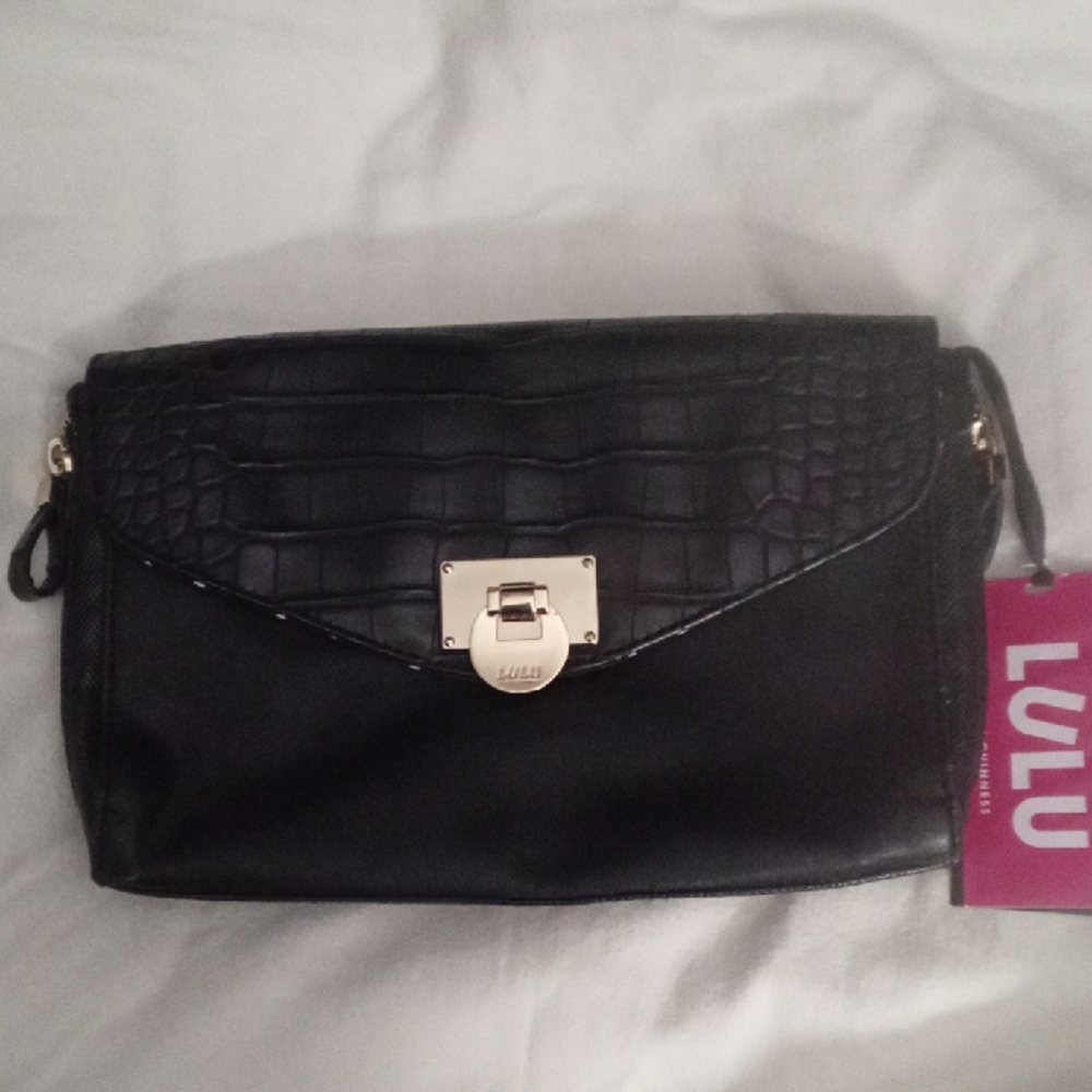 lululemon athletica Black Croc-Embossed Women's Bag